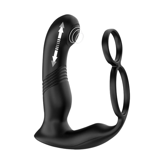 IY - Astex - Stotende & Kloppende Prostaatmassager met Afstandsbediening - Zwart