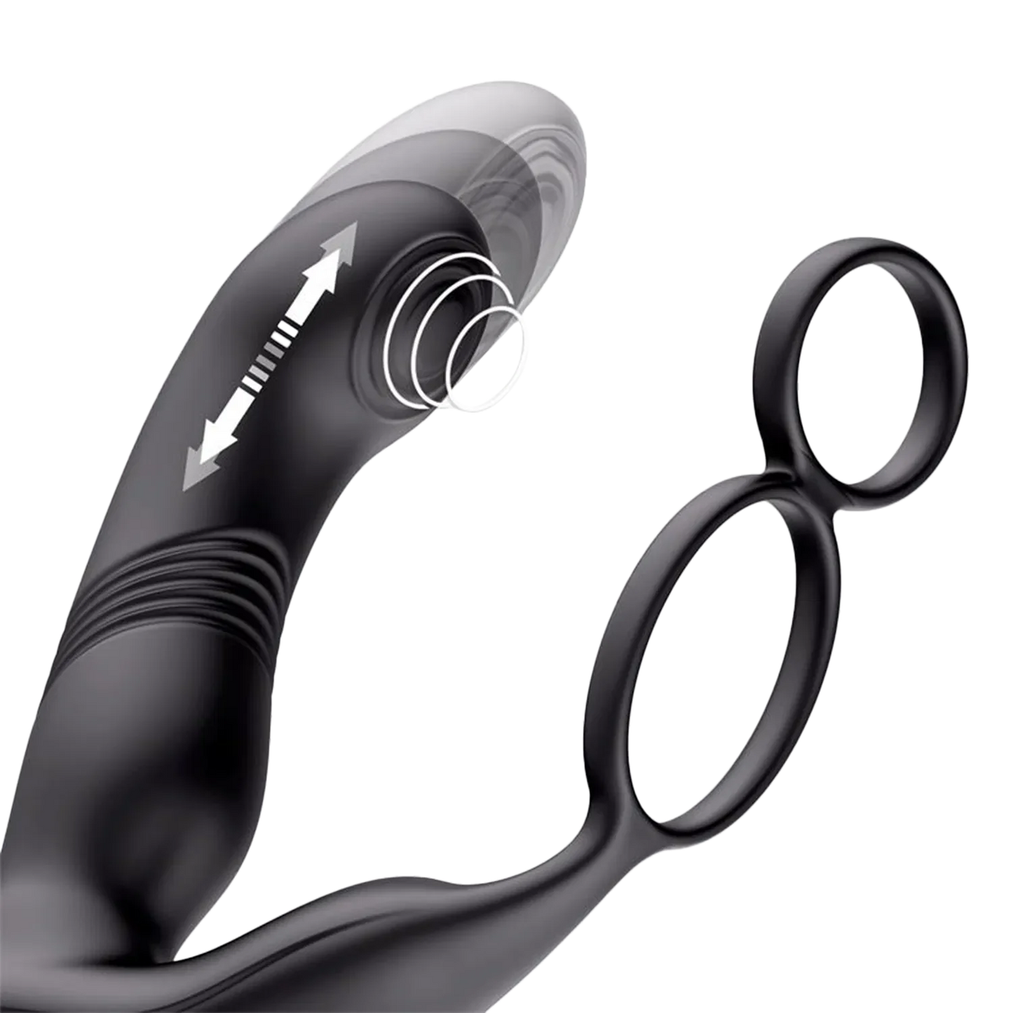IY - Astex - Masseur prostatique à pulsations et vibrations avec télécommande - Noir