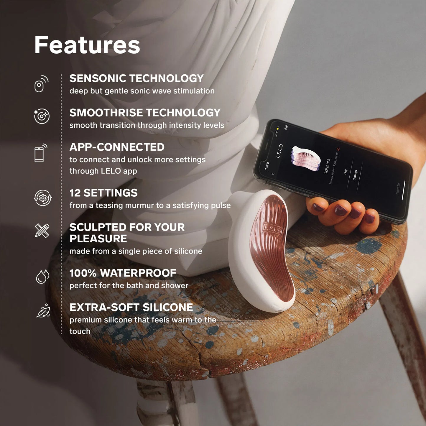Lelo - Sona 3 - Luchtdruk Vibrator - Crème-Erotiekvoordeel.nl