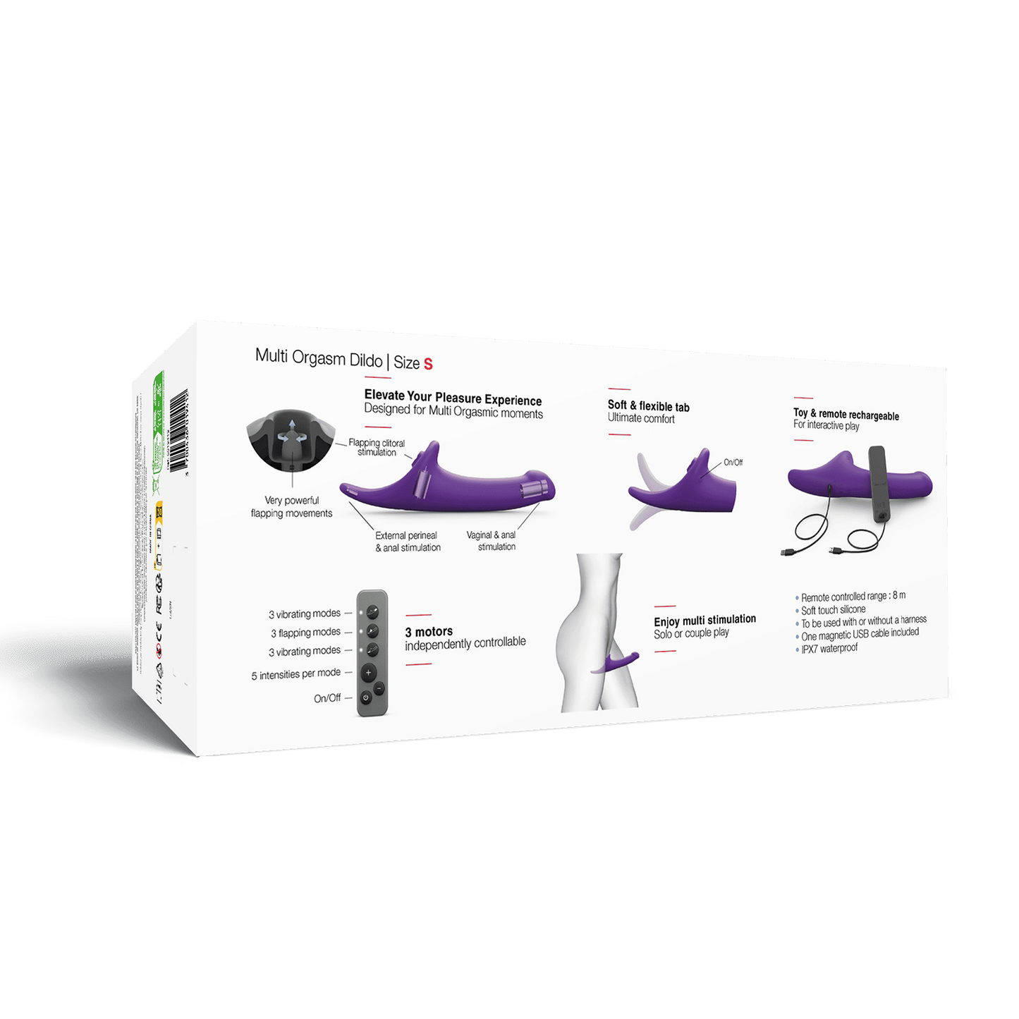 Strap-On-Me – Multi-Orgasmus-Dildo – Strapless-Strap-on mit Luftdruckstimulation – Lila