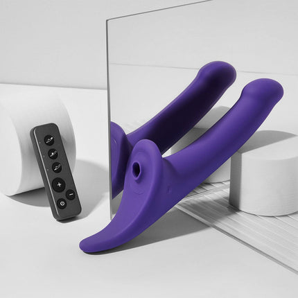 Strap-On-Me - Multi Orgasm Dildo - Strapless Strap-on met Luchtdruk Stimulatie - Paars