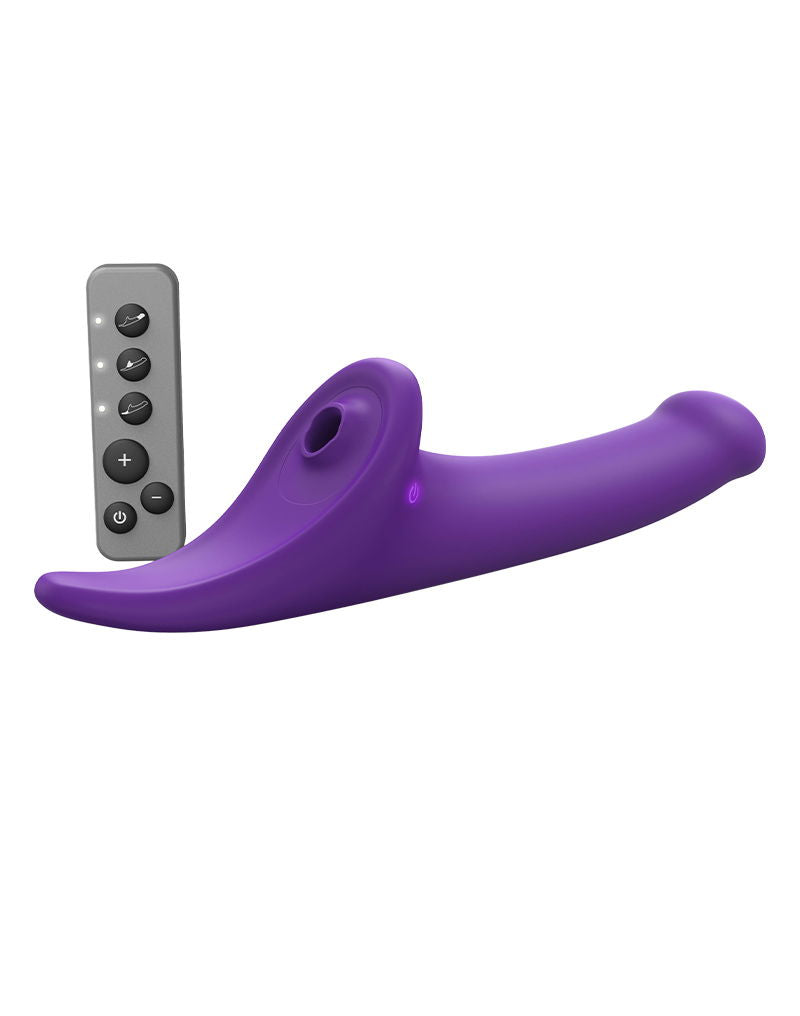 Strap-On-Me – Multi-Orgasmus-Dildo – Strapless-Strap-on mit Luftdruckstimulation – Lila