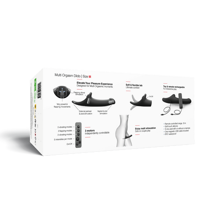 Strap-On-Me - Gode multi-orgasmique - Strap-on sans sangles avec stimulation par pression d'air - Noir