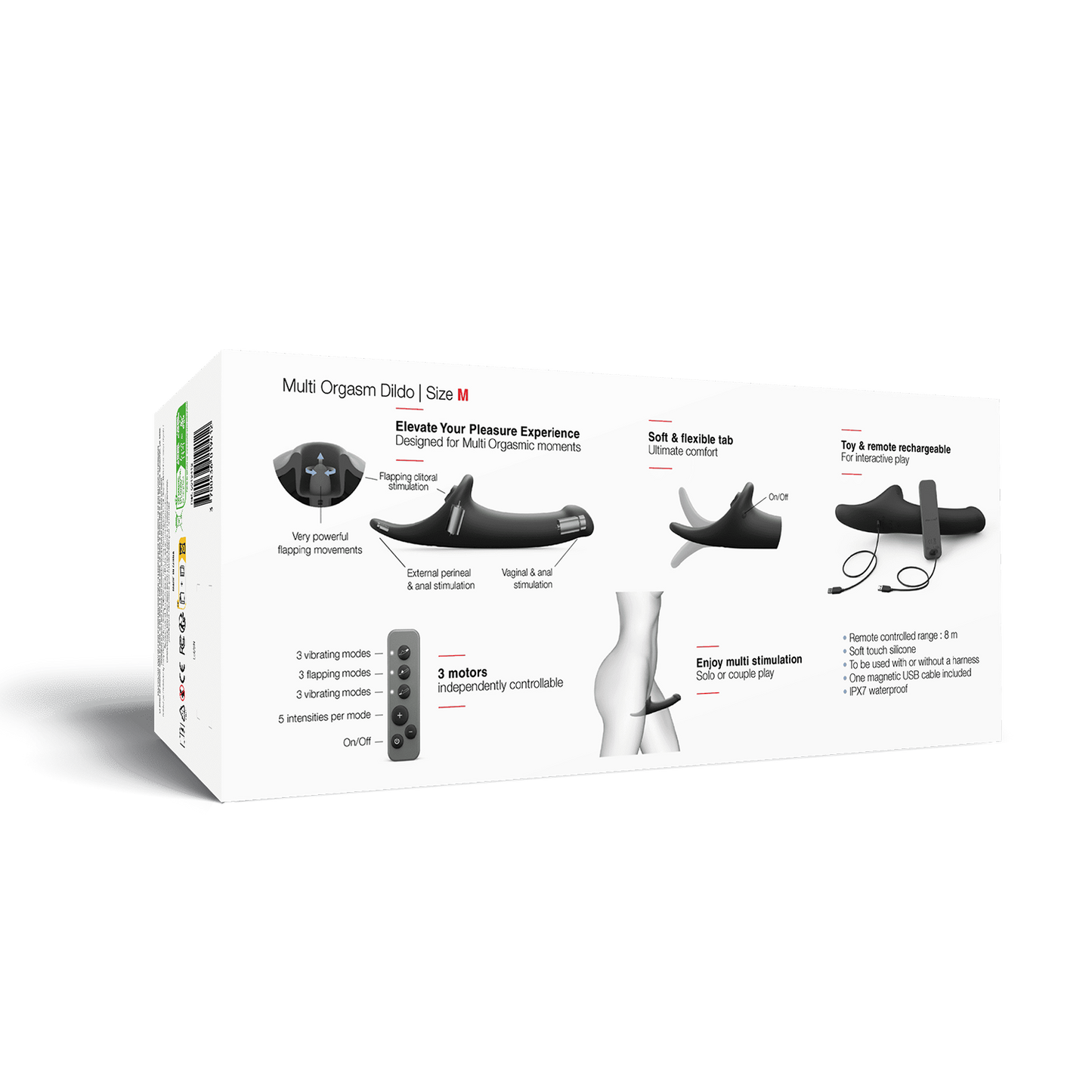 Strap-On-Me - Gode multi-orgasmique - Strap-on sans sangles avec stimulation par pression d'air - Noir