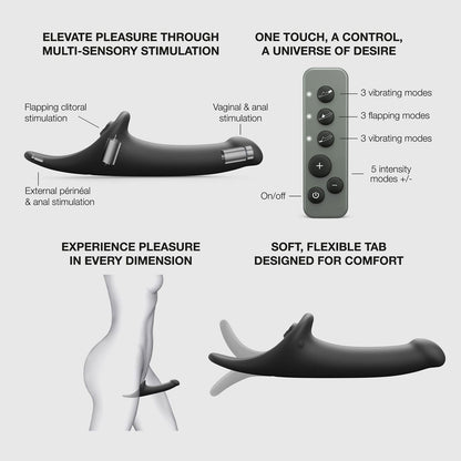 Strap-On-Me - Gode multi-orgasmique - Strap-on sans sangles avec stimulation par pression d'air - Noir