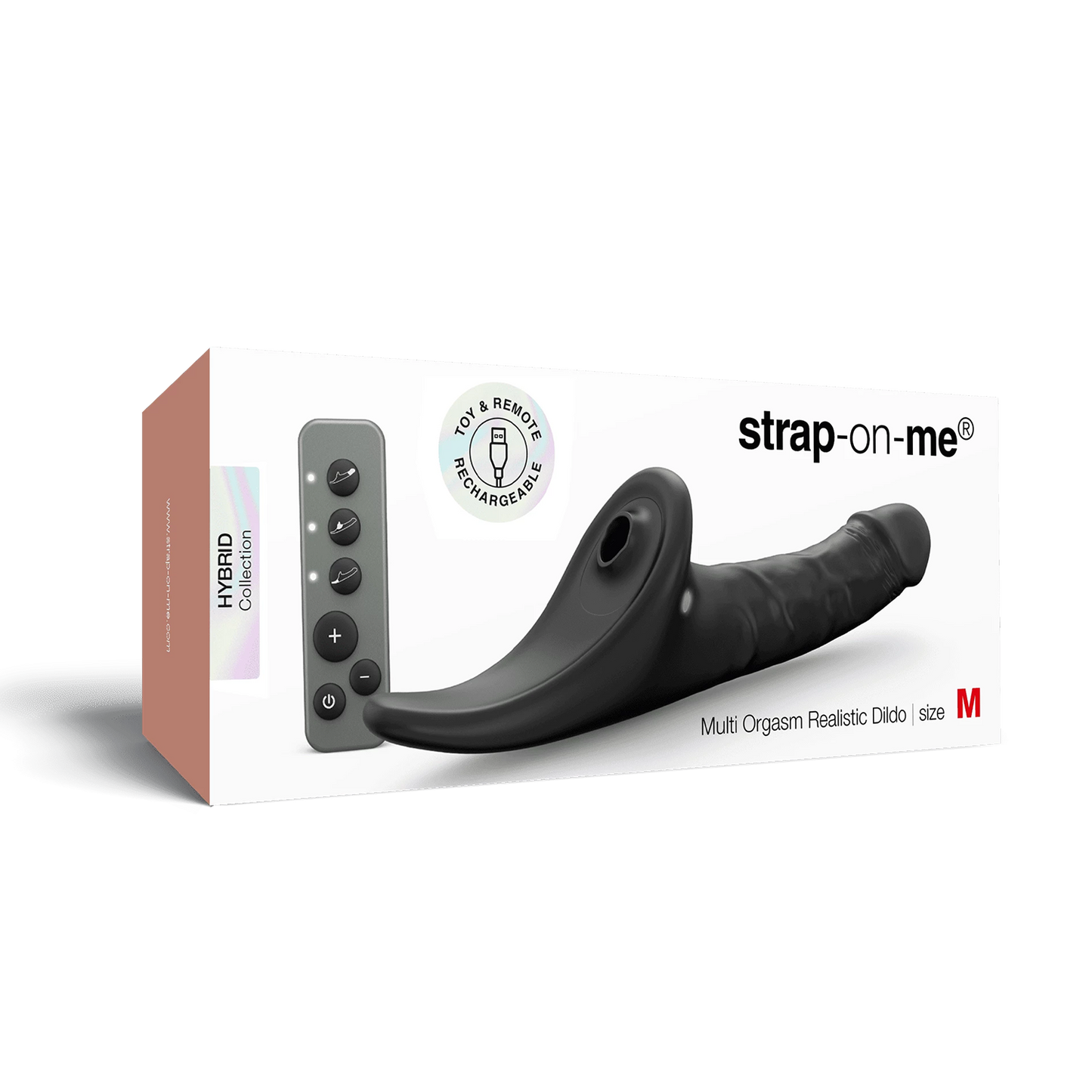 Strap-On-Me - Multi-Orgasm Realistic Dildo - Strapless Strap-On with Flapper Technology - Black