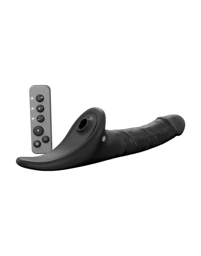 Strap-On-Me - Multi-Orgasm Realistic Dildo - Strapless Strap-On with Flapper Technology - Black
