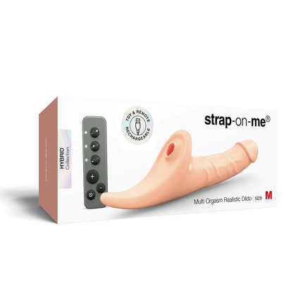 Strap-On-Me – Realistischer Multi-Orgasmus-Dildo – Strapless-Strap-on mit Flapper-Technologie – Helle Hautfarbe