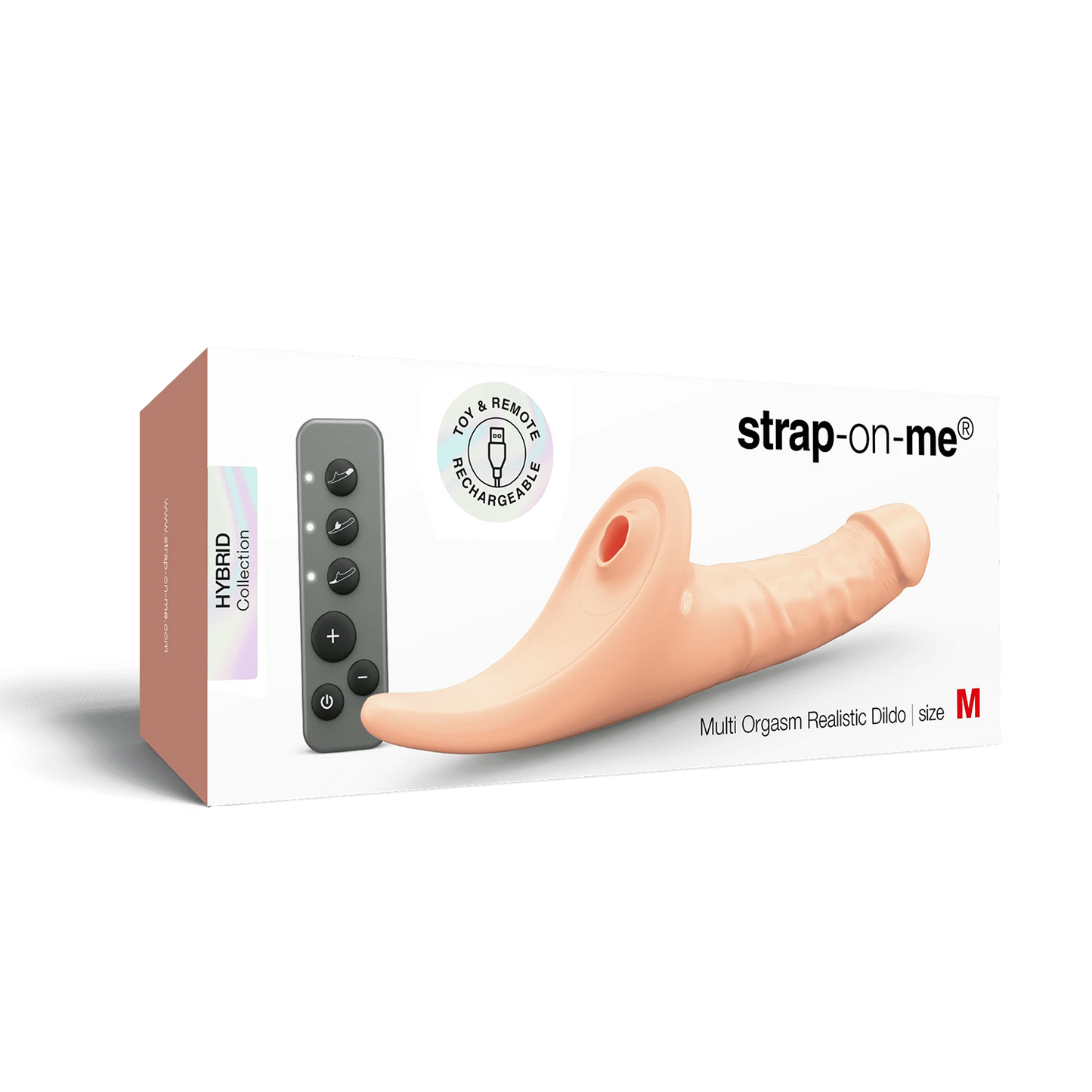 Strap-On-Me – Realistischer Multi-Orgasmus-Dildo – Strapless-Strap-on mit Flapper-Technologie – Helle Hautfarbe
