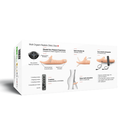 Strap-On-Me – Realistischer Multi-Orgasmus-Dildo – Strapless-Strap-on mit Flapper-Technologie – Helle Hautfarbe