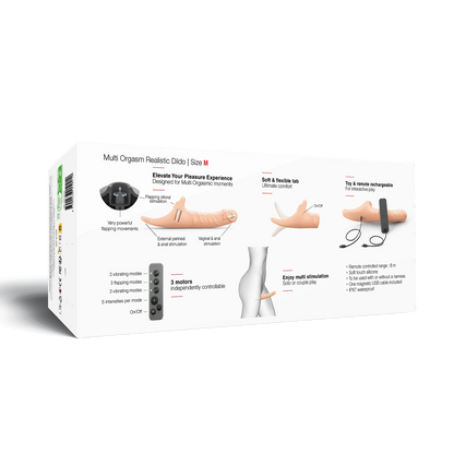Strap-On-Me – Realistischer Multi-Orgasmus-Dildo – Strapless-Strap-on mit Flapper-Technologie – Helle Hautfarbe