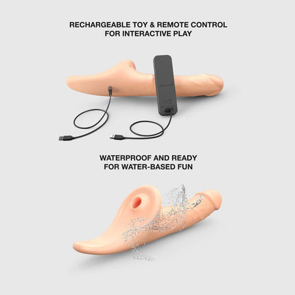 Strap-On-Me – Realistischer Multi-Orgasmus-Dildo – Strapless-Strap-on mit Flapper-Technologie – Helle Hautfarbe