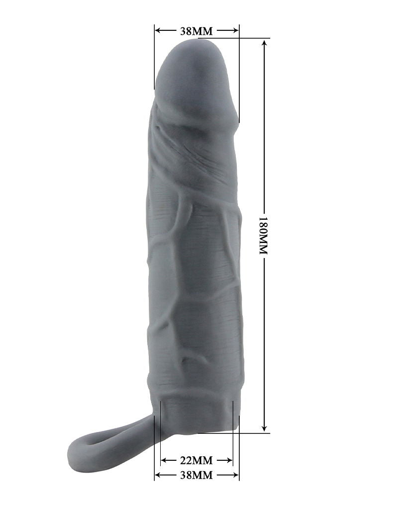 Pretty Love - Laige - Realistische Penis Sleeve - Donkergrijs-Erotiekvoordeel.nl