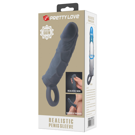 Pretty Love - Laige - Realistische Penis Sleeve - Donkergrijs-Erotiekvoordeel.nl