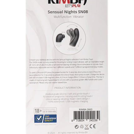 Rimba - Sensual nights SN08 - Stotende Vibrator met Tapping Functie - Zwart-Erotiekvoordeel.nl