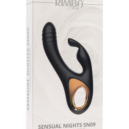 Rimba - Sensual nights SN09 - Stotende Rabbit Vibrator - Zwart-Erotiekvoordeel.nl