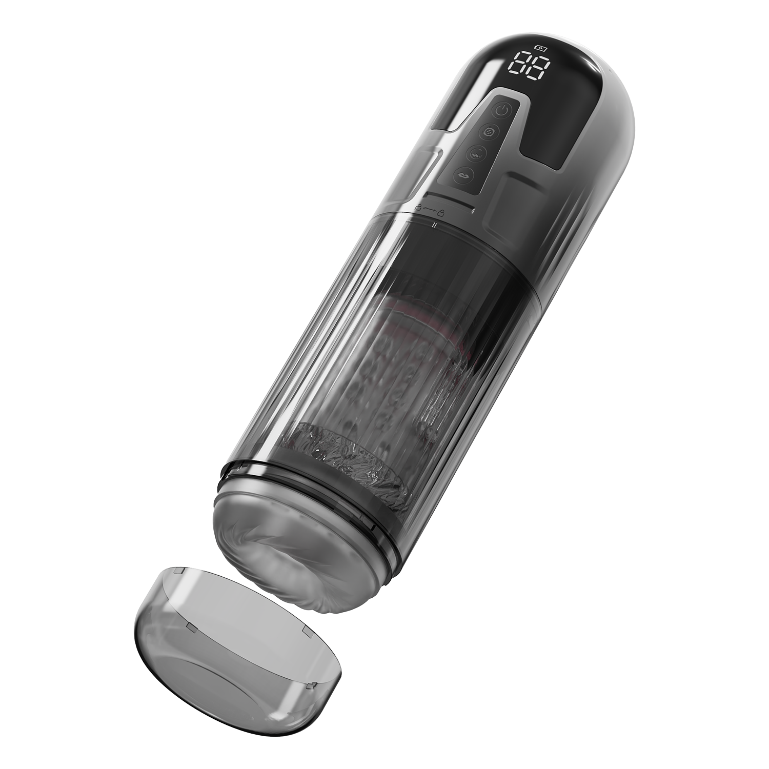 Rimba Toys - Orgastobator 08 - Masturbator - Zwart/Transparant-Erotiekvoordeel.nl