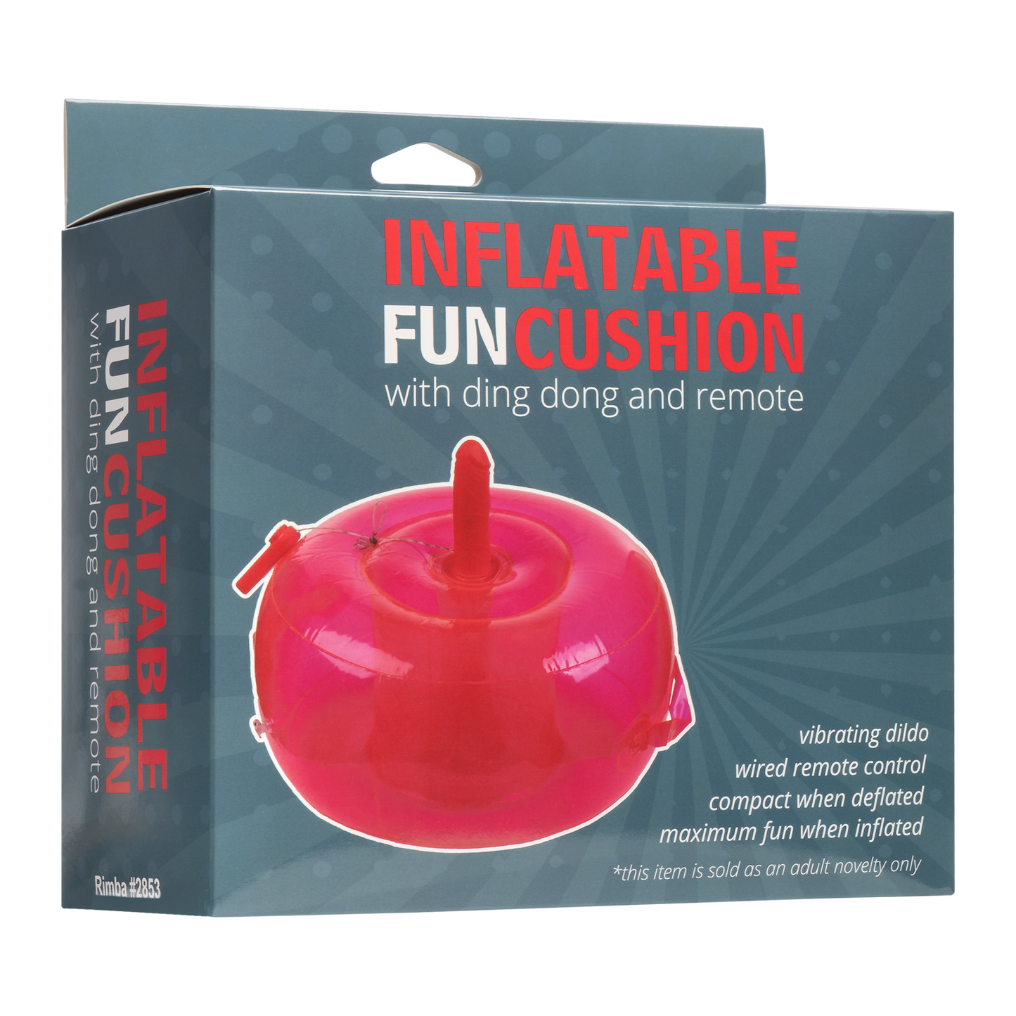 Aufblasbares Dildo-Kissen - mit Ding Dong und Fernbedienung - Pink Rimba Winkel Aufblasbares Dildo-Kissen - mit Ding Dong und Fernbedienung - Pink Rimba Winkel