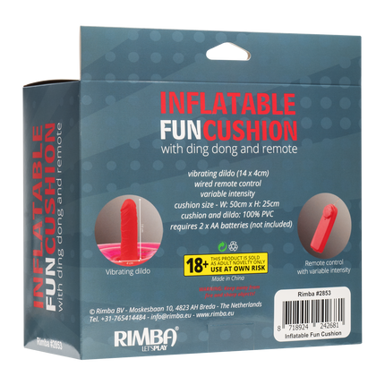 Puf de Dildo Inflable - con Ding Dong y control remoto - Rosa