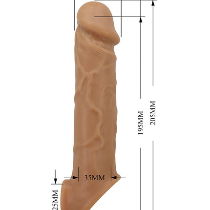 Pretty Love - Lionel - Penis Sleeve - Lichte Huidskleur - TPR - Diameter 4.3 cm x Lengte 20.5 cm-Erotiekvoordeel.nl