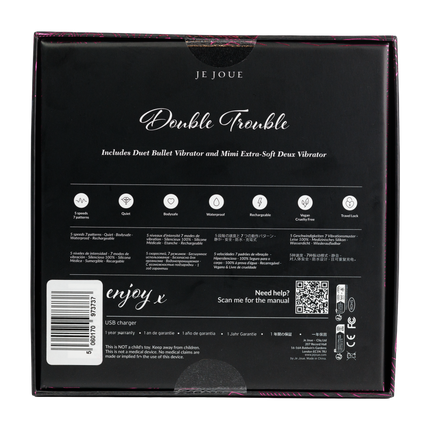 Je Joue - Cadeauset Double Trouble - Bullet Vibrator & Clitoris Vibrator - Roze/Koraal-Erotiekvoordeel.nl