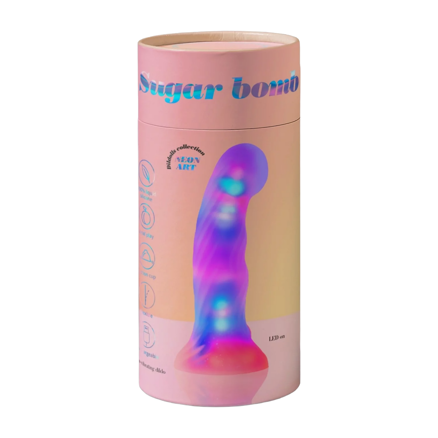 Love to Love - Sugar Bomb - Dildo met LED Verlichting - Roze/Geel-Erotiekvoordeel.nl