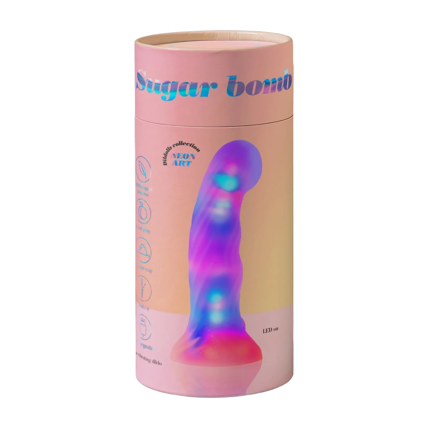 Love to Love - Sugar Bomb - Dildo met LED Verlichting - Roze/Geel-Erotiekvoordeel.nl