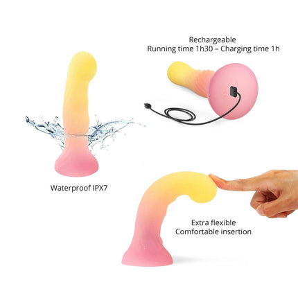 Love to Love - Sugar Bomb - Dildo met LED Verlichting - Roze/Geel-Erotiekvoordeel.nl