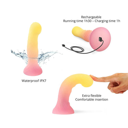Love to Love - Sugar Bomb - Dildo met LED Verlichting - Roze/Geel-Erotiekvoordeel.nl