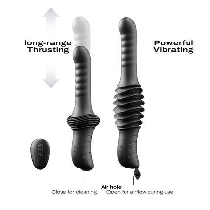 Dorcel - Deep Orgasm - Stotende Vibrator - Verwarmend - Met Zuignap - Zwart-Rimbastore.com