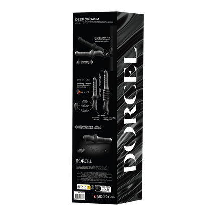 Dorcel - Deep Orgasm - Stotende Vibrator - Verwarmend - Met Zuignap - Zwart-Rimbastore.com