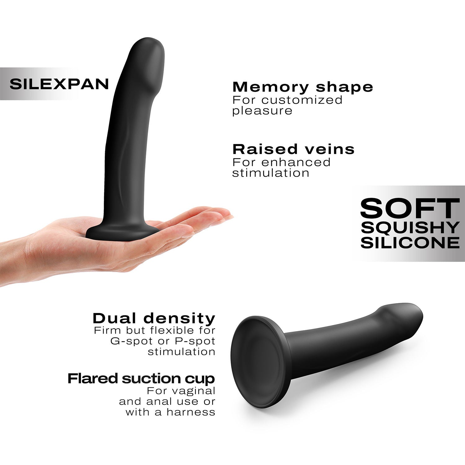Dorcel - Real Pleasure - Stijlvolle Siliconen Dildo - Zwart-Erotiekvoordeel.nl
