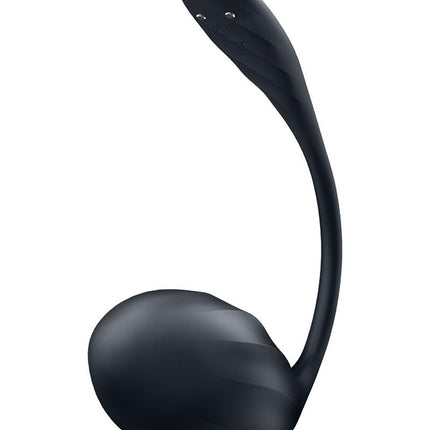 Satisfyer - Ribbed Petal - Tragbarer Vibrator - Panty-Vibrator - Vibrierendes Ei - Schwarz