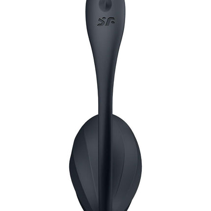 Satisfyer - Ribbed Petal - Tragbarer Vibrator - Panty-Vibrator - Vibrierendes Ei - Schwarz