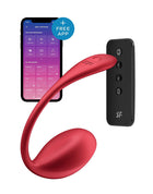 Satisfyer - Shiny Petal - Tragbarer Vibrator - Panty-Vibrator - Vibrierendes Ei - Rot