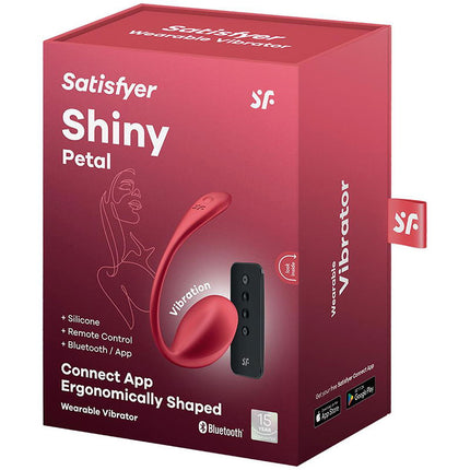 Satisfyer - Shiny Petal - Tragbarer Vibrator - Panty-Vibrator - Vibrierendes Ei - Rot