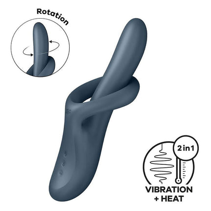 Satisfyer - Heat Flex 4 - Heating Rabbit Vibrator - Gray