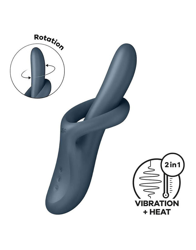 Satisfyer - Heat Flex 4 - Vibromasseur Rabbit chauffant - Gris