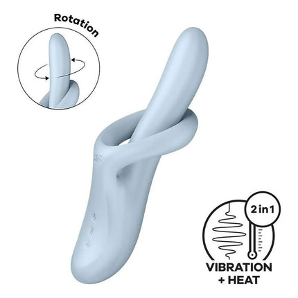 Satisfyer - Heat Flex 4 - Heating Rabbit Vibrator - Light Blue
