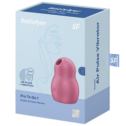 Satisfyer - Pro To Go 1 - Luchtdruk Vibrator met Vibraties - Roze-Erotiekvoordeel.nl