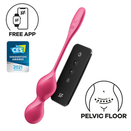 Satisfyer - Love Birds 2 - Vibrerende Vaginale Balletjes - Met App Control - Roze-Erotiekvoordeel.nl