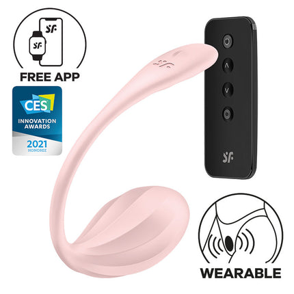 Satisfyer - Ribbed Petal Rose - Draagbare Vibrator - Panty Vibrator - Vibrerend Eitje - Met App Control - Roze-Erotiekvoordeel.nl