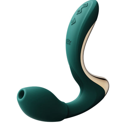 Zalo - Talis - G-Spot Pulsewave Vibrator met Zuigfunctie en Verwarmfunctie - Smaragd Groen-Erotiekvoordeel.nl