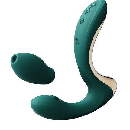 Zalo - Talis - G-Spot Pulsewave Vibrator met Zuigfunctie en Verwarmfunctie - Smaragd Groen-Erotiekvoordeel.nl