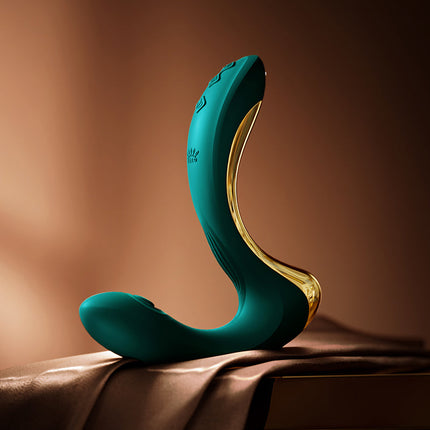 Zalo - Talis - G-Spot Pulsewave Vibrator met Zuigfunctie en Verwarmfunctie - Smaragd Groen-Erotiekvoordeel.nl