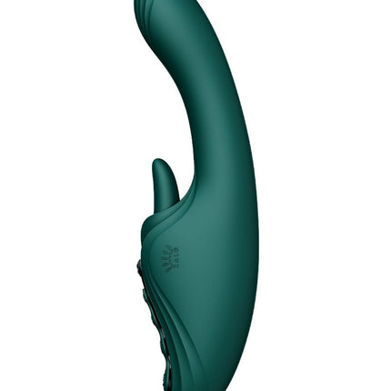 ZALO - Ares - Likkende G-Spot Rabbit Vibrator - Verwarmend - App Control - Smaragd Groen-Erotiekvoordeel.nl
