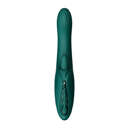 ZALO - Ares - Likkende G-Spot Rabbit Vibrator - Verwarmend - App Control - Smaragd Groen-Erotiekvoordeel.nl