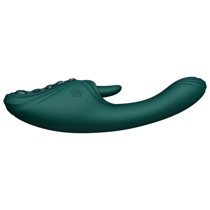 ZALO - Ares - Likkende G-Spot Rabbit Vibrator - Verwarmend - App Control - Smaragd Groen-Erotiekvoordeel.nl