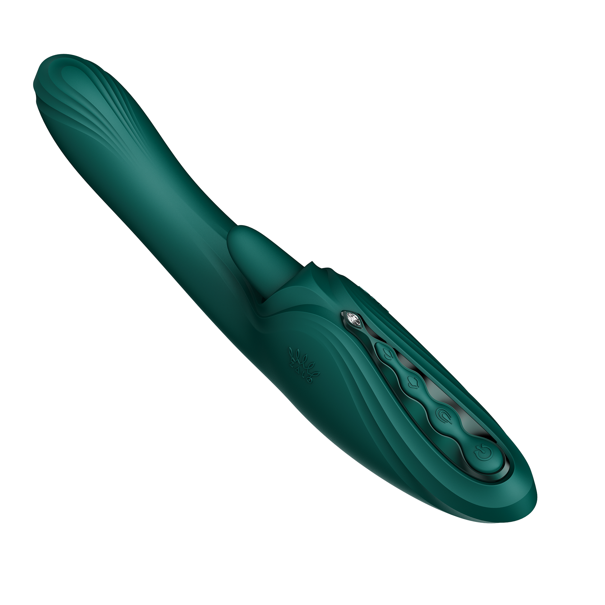 ZALO - Ares - Likkende G-Spot Rabbit Vibrator - Verwarmend - App Control - Smaragd Groen-Erotiekvoordeel.nl