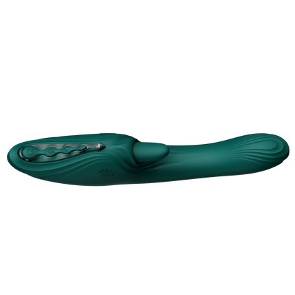ZALO - Ares - Likkende G-Spot Rabbit Vibrator - Verwarmend - App Control - Smaragd Groen-Erotiekvoordeel.nl